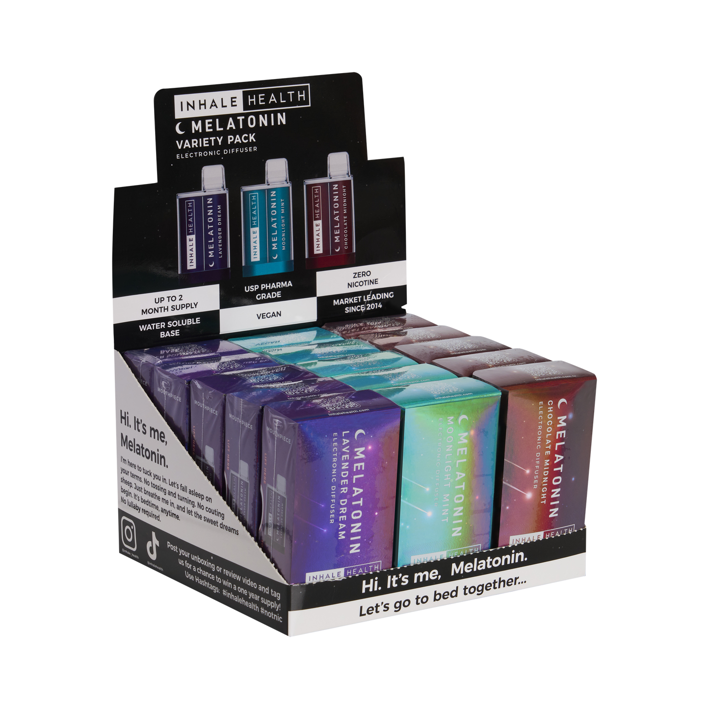 Inhale Health Melatonin Variety Pack (15-Pack Display Box)